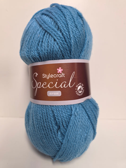 Cornish blue Stylecraft special Aran