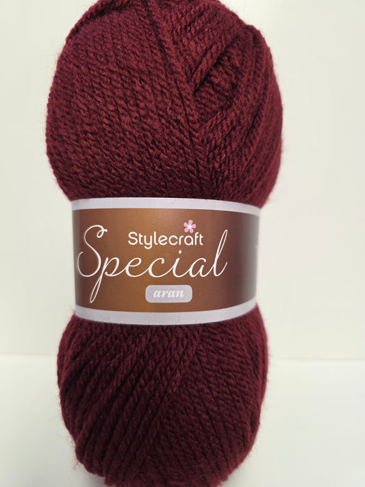 Burgundy Stylecraft special Aran